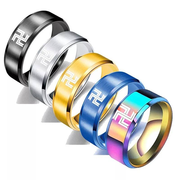Anillo de compromiso de boda de acero inoxidable para mujer y hombre.