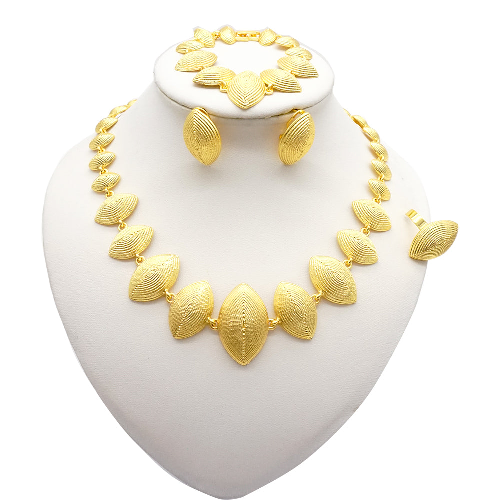 Dubai Nigeria Crystal Long tassel Necklace Sets