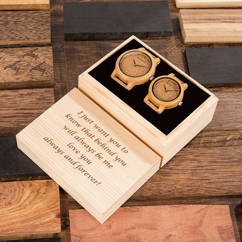 Simple Design Couple Watch Wood Wristwatch Men