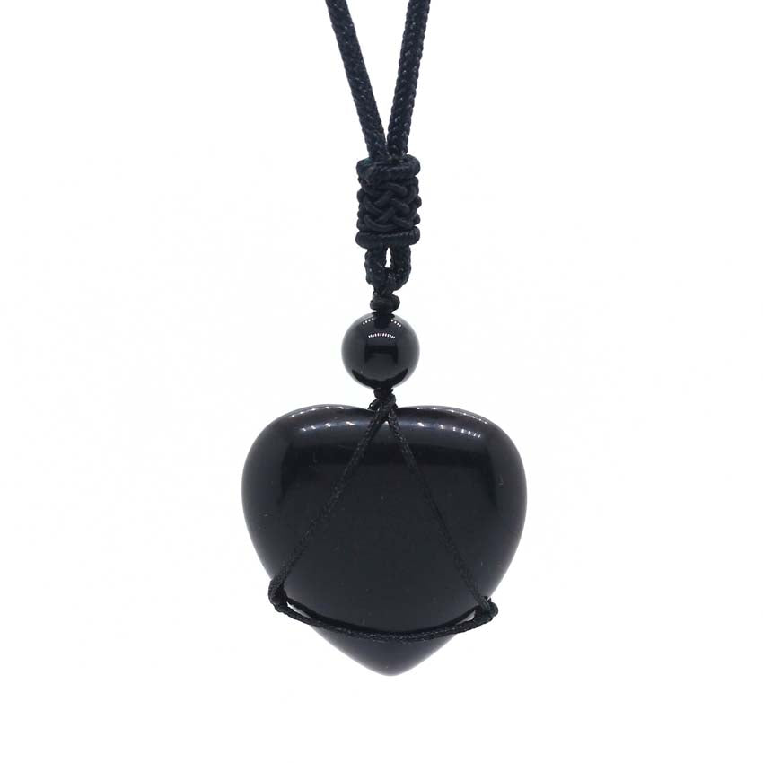 Crystal Quartz Reiki Rope Wrapped Stone Necklace