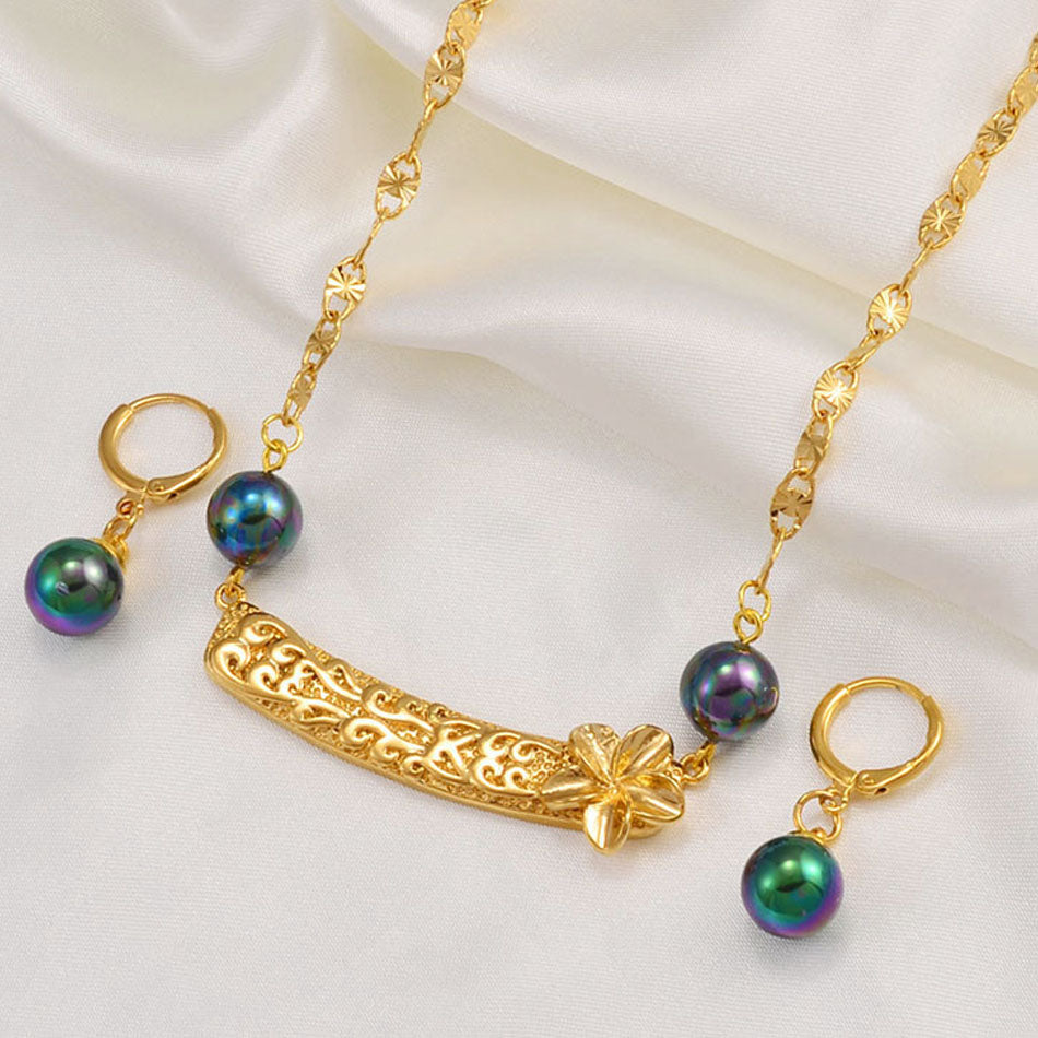 Hawaiian Pearl   Charm Pendant Necklaces Earrings Jewelry sets