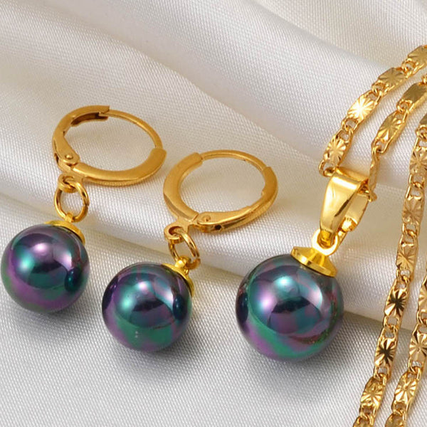 Conjuntos de joyas de perlas de colores hawaianos