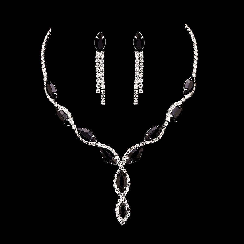 Fashion Pink Crystal Prom Wedding Jewelry Sets