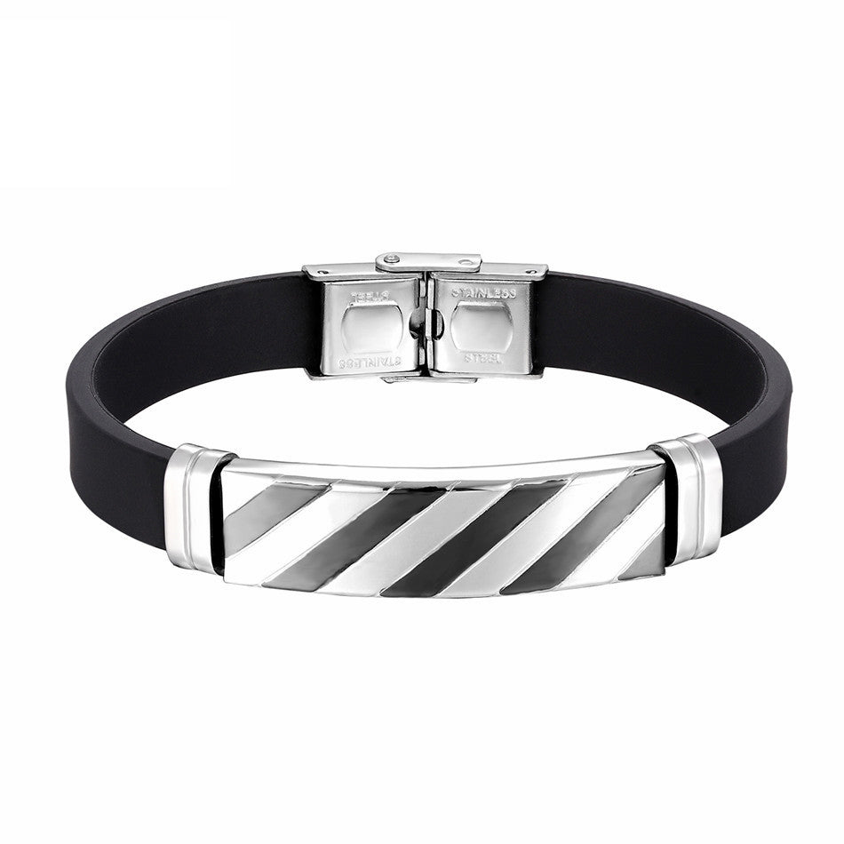 Hot Sale Geometric Stripe Cuff Silicone Bracelet