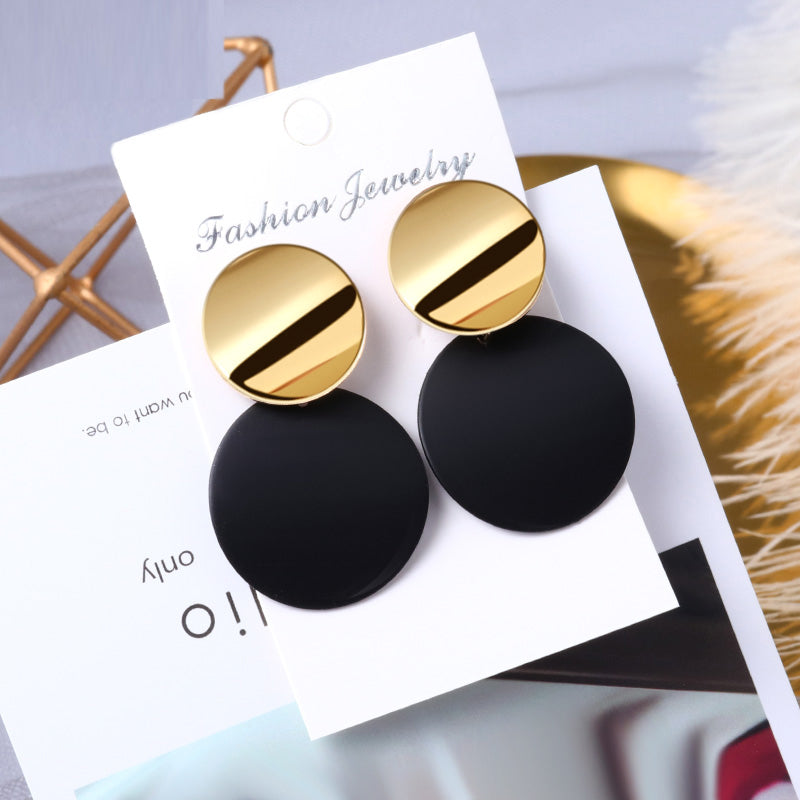 Women Statement Vintage Geometric Gold Dangle Drop Earrings