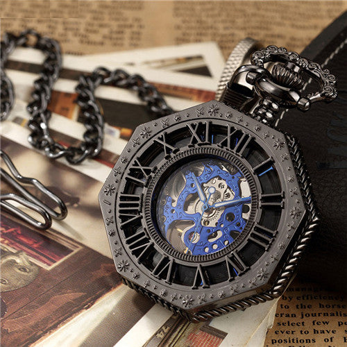 Luxury Unique Hexagonal Roman Number Pocket Watch