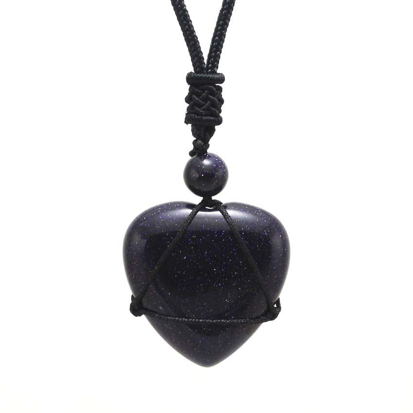 Crystal Quartz Reiki Rope Wrapped Stone Necklace