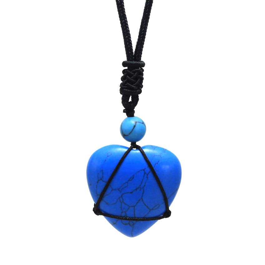 Crystal Quartz Reiki Rope Wrapped Stone Necklace