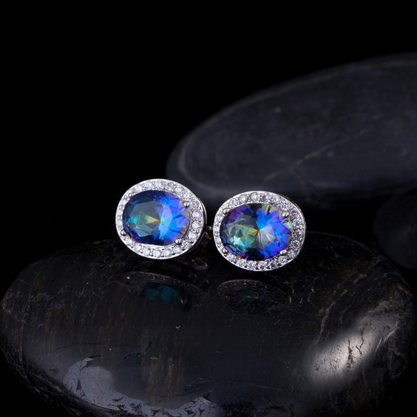 Fashion Multi Colored Big Stud Earrings