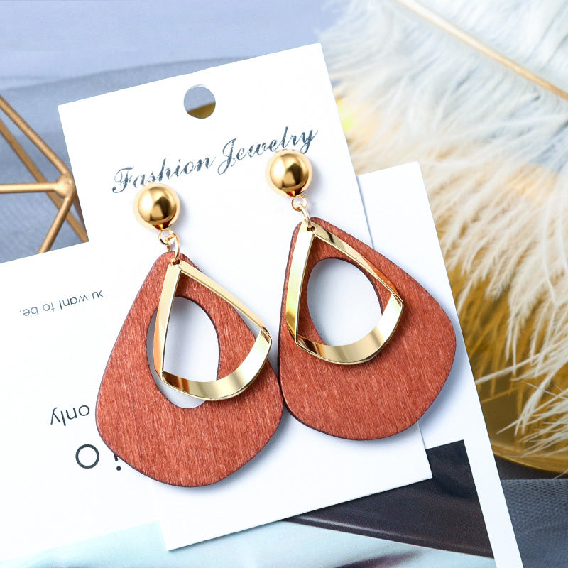 Women Statement Vintage Geometric Gold Dangle Drop Earrings
