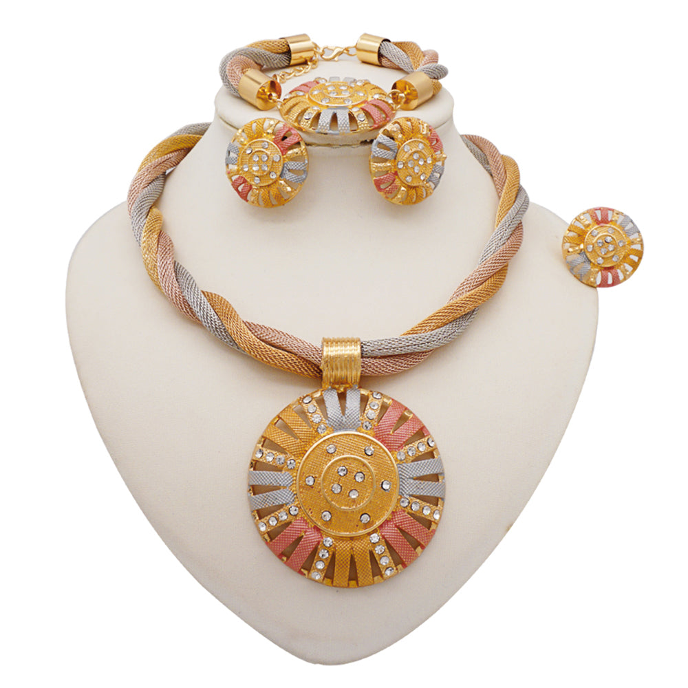 Gold women Necklace African Costume Jewelry set