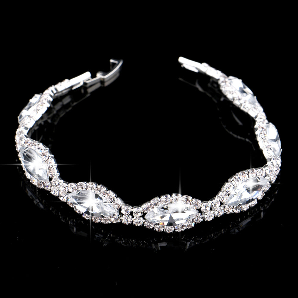 Fashion Pink Crystal Prom Wedding Jewelry Sets