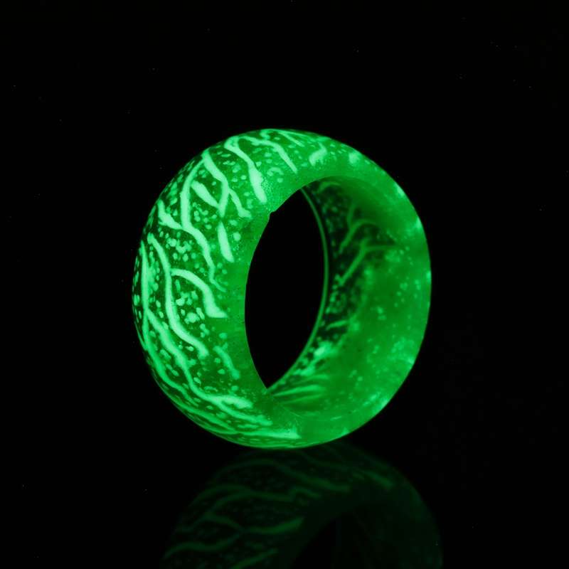 Fashion Colorful Luminous Resin Fluorescent Glowing  Ring