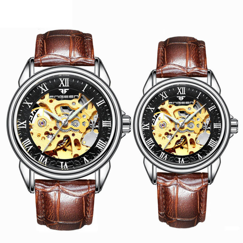Couple Steel Mechanical Wrist Watch for Men and Women