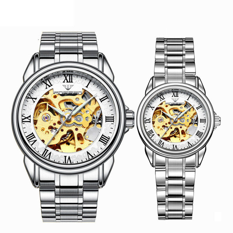 Couple Steel Mechanical Wrist Watch for Men and Women