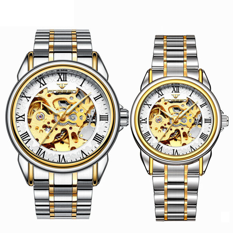 Couple Steel Mechanical Wrist Watch for Men and Women