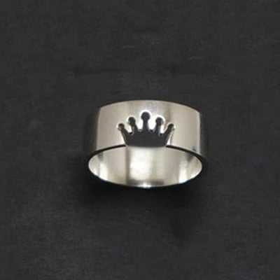 Om Pyramid King and Queen Crown Matching Rings