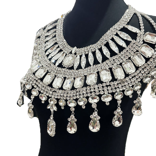 Gorgeous Crystal AB Pendant Huge Necklace for Drag Queen Jewelry