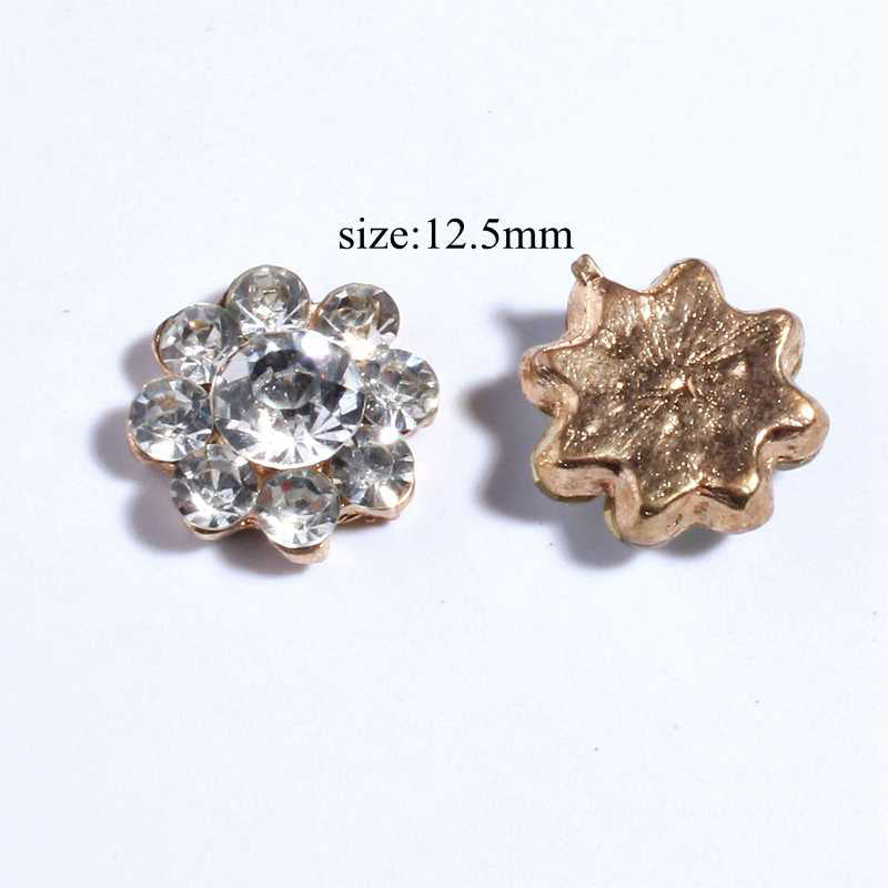 120PCS Chic Clear Crystal Rhinestone Buttons With Ivory Pearls For Wedding Alloy Metal Button