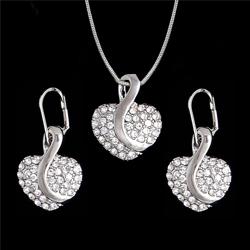 Gold Color Austrian Crystal Classic Hollow Round  Jewelry Set