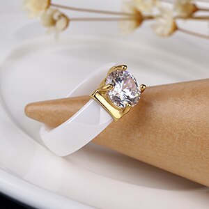 Female Big Carat Crystal Ceramic Rings For Women