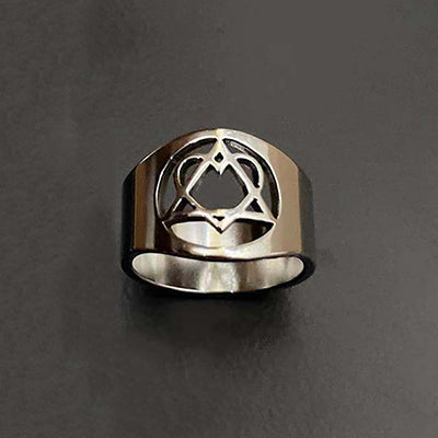 Om Pyramid King and Queen Crown Matching Rings