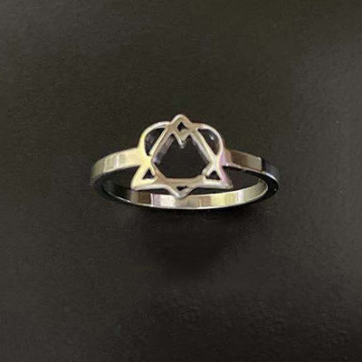Om Pyramid King and Queen Crown Matching Rings