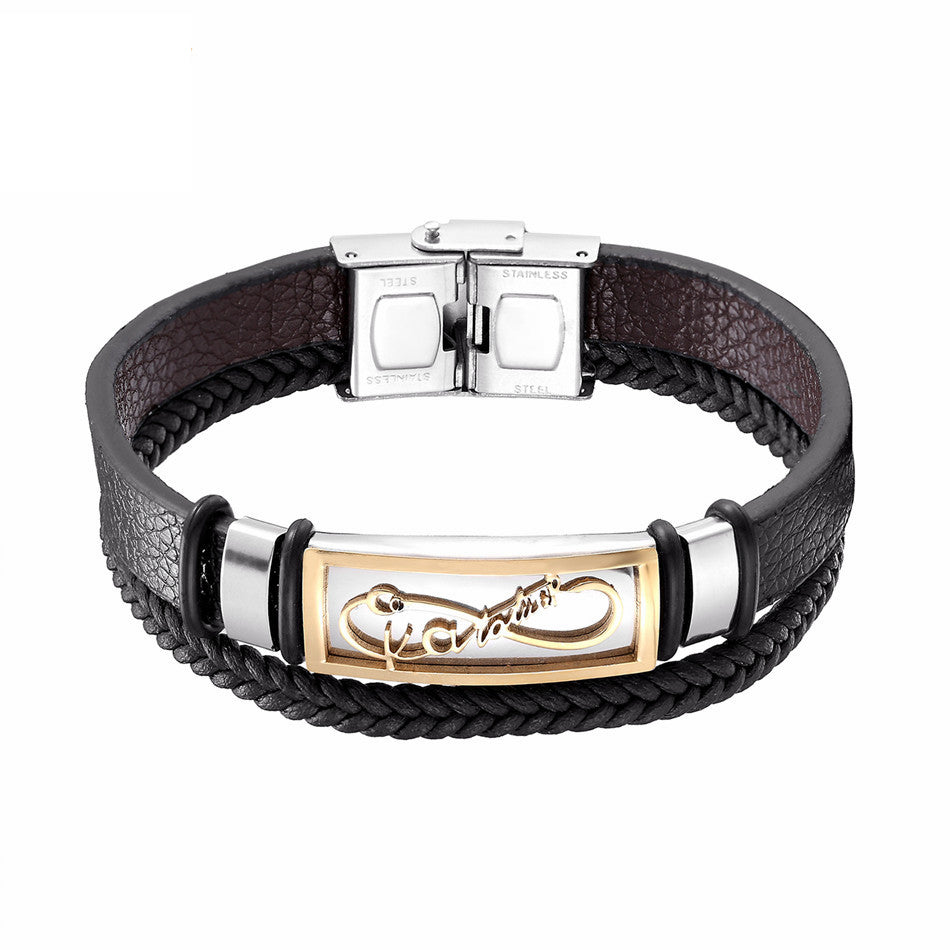 Vintage Cross Bracelet Men's Charm Jewelry Religious Bracelet