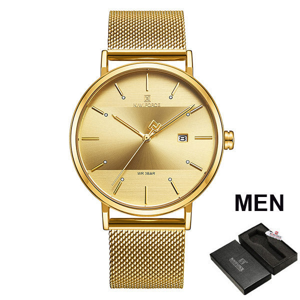 Luxury  Lover's Watches for Men and Women Simple Casual Quartz Wristwatch
