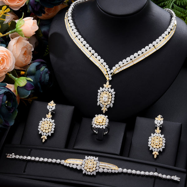 4PC BIG Square Luxury African Jewelry Set For Women