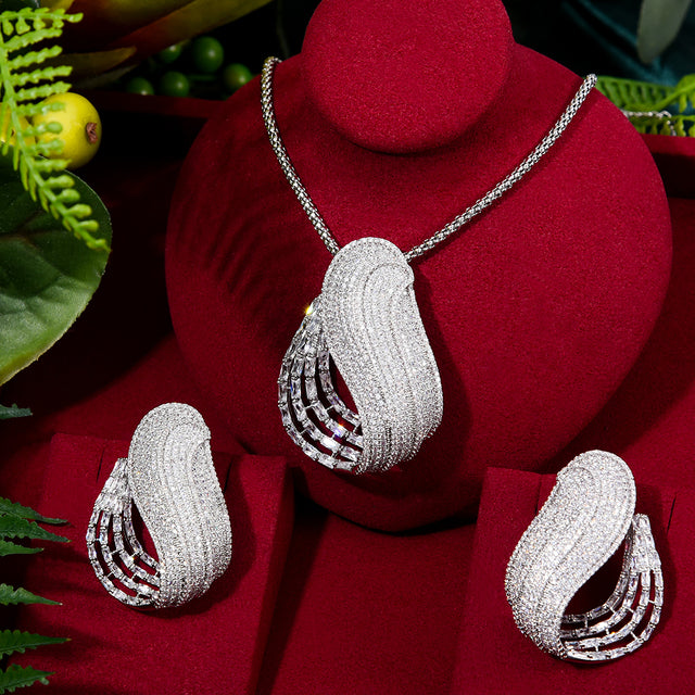 Big Fashion Luxury Dandelion Statement Jewelry Set For Women