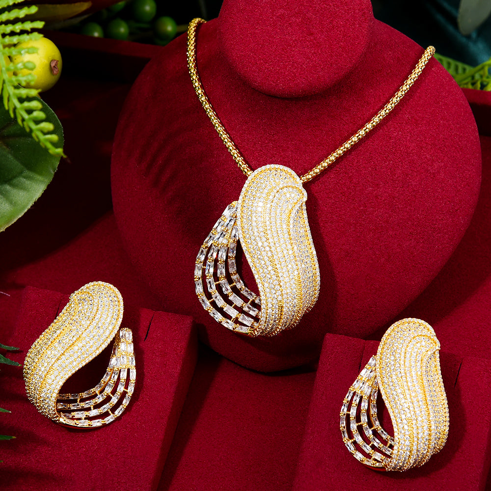 Big Fashion Luxury Dandelion Statement Jewelry Set For Women