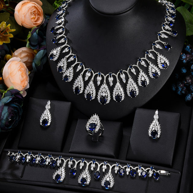 Bridal Zirconia Necklace earring Sets For Women