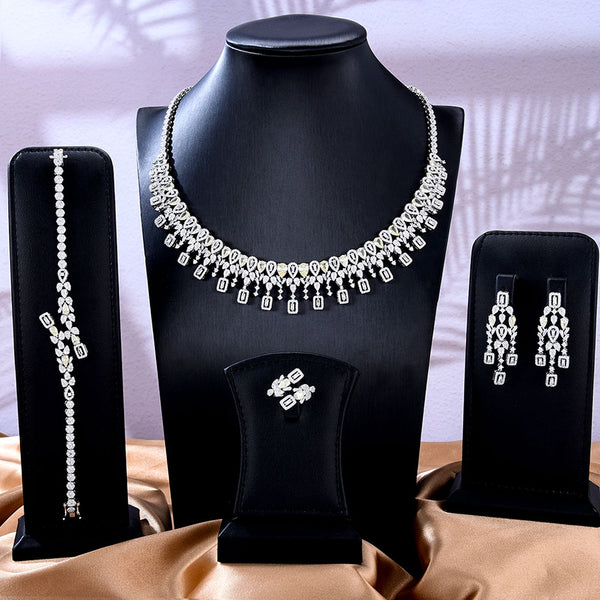 4PCS Flower Luxury African Jewelry Set For Women