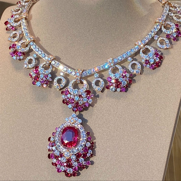 4PCS Luxury African  Wedding Party Multicolor Zircon Crystal Dubai Bridal Jewelry Set