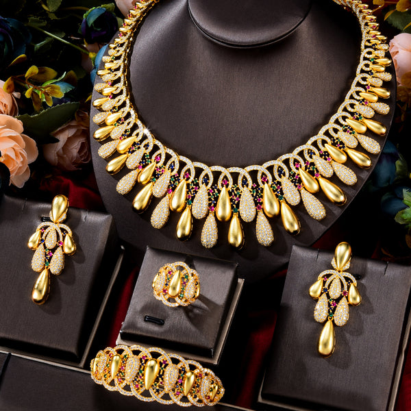 Bling Sequins Luxury Africa Dubai Jewelry Sets For Women