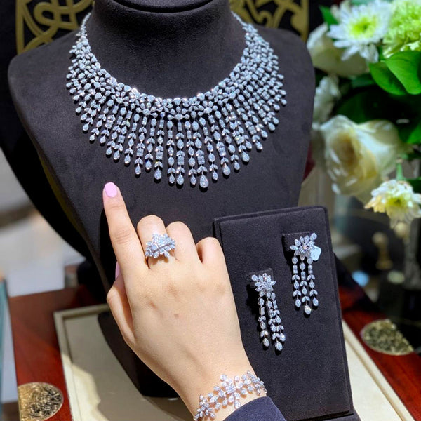 Bling Sequins Luxury Africa Dubai Jewelry Sets For Women Wedding