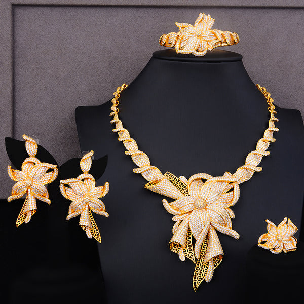 Charms Lariat Choker Luxury Statement Dubai Jewelry Sets For Women