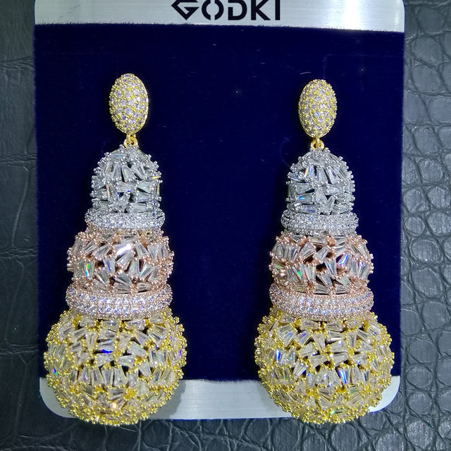 Disc Balls Luxury Nigerian Dubai  Cubic Zircon Wedding Bridal Jewelry Sets