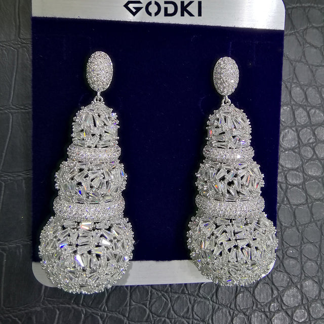 Disc Balls Luxury Nigerian Dubai  Cubic Zircon Wedding Bridal Jewelry Sets