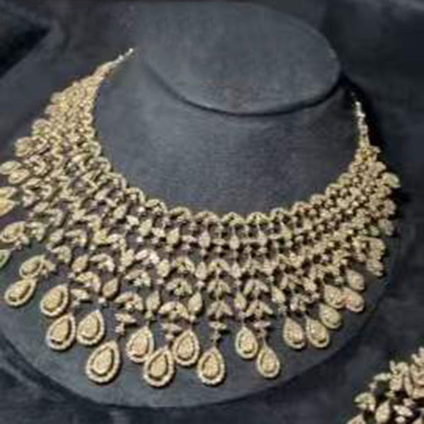 Luxury Saudi Arabic  Wedding Party Zircon Crystal Dubai Bridal Jewelry Set