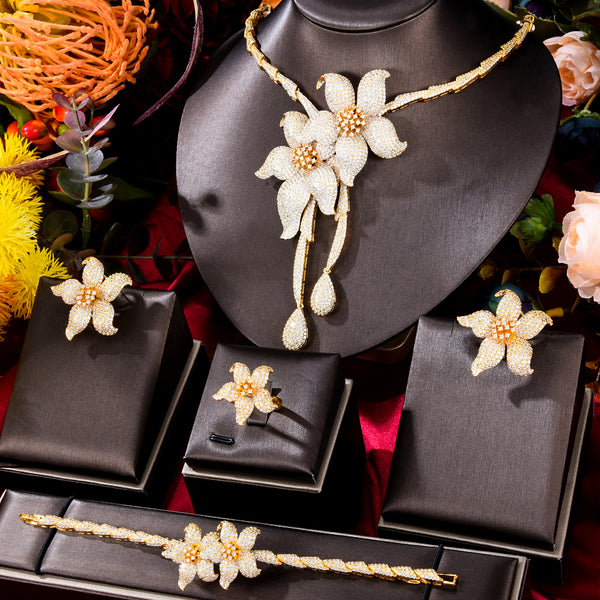 Luxury 4PCS African Statement Jewelry Sets Dubai Jewelry Sets For Women