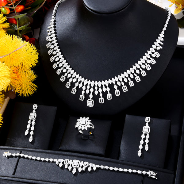 Luxury 4PCS Flower African Jewelry Sets For Women