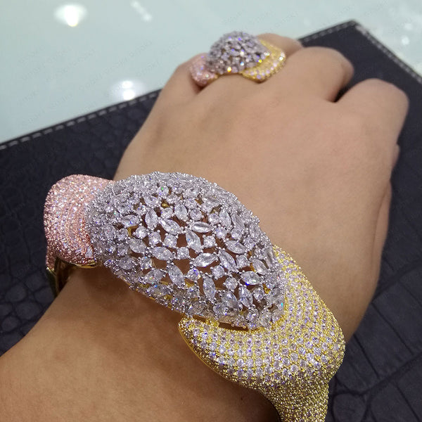 Luxury Disco Ball African Bangle Ring Set Fashion Jewelry Sets For Women
