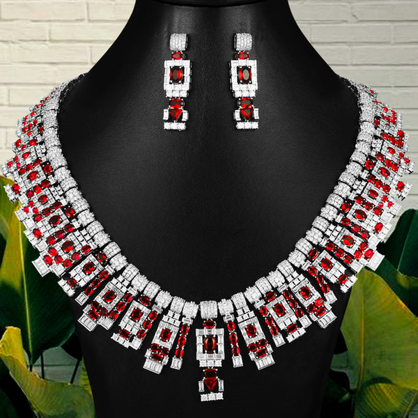 Luxury High End UAE Jewelry Sets For Women Wedding Necklace Earring Set