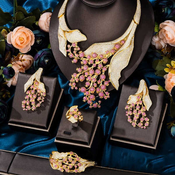 Luxury MAXI SIZE GRAPE 4PCS Nigerian Jewelry Set For Women
