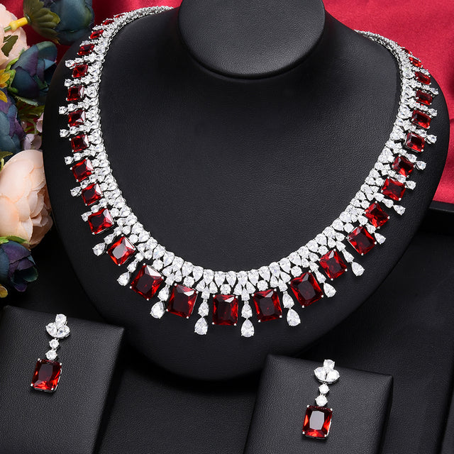 Luxury Princess 2PCS Tassels Statement Jewelry Set For Women