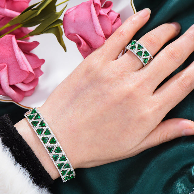 Luxury Trendy Saudi Arabia Bangle Ring Set Jewelry Sets For Women