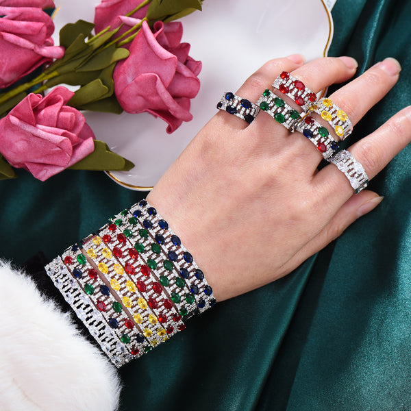 Luxury Trendy Saudi Arabia Bangle Ring Set Jewelry Sets For Women Wedding