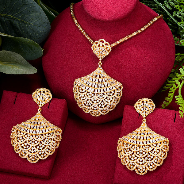 Luxury Tricolor Flowers African Bangle Ring Set Indian Jewelry Sets